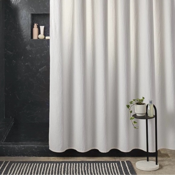 Threshold Other - Oversized Relaxed Waffle Weave Shower Curtain Ivory- Threshold